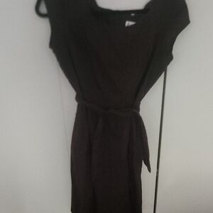 Elegant Brown Dress With Tie Belt, Size 10